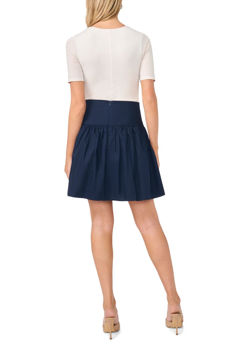 Cotton Godet Miniskirt, Alternate, color, CLASSIC NAVY