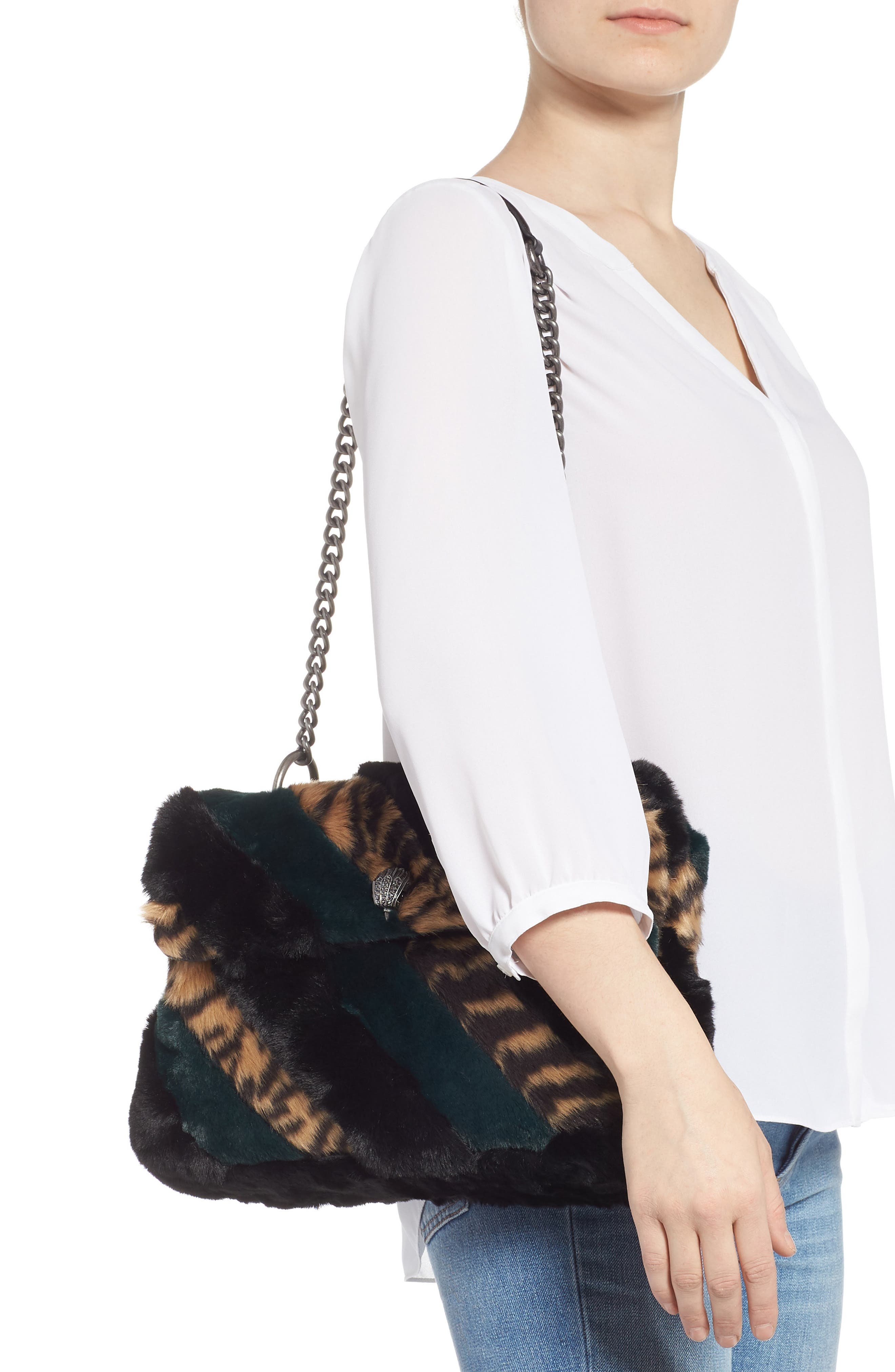 Kurt Geiger London Soho Faux Fur Shoulder Bag, Alternate, color, 