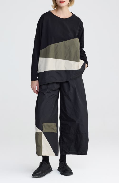 Luukaa Raine Colorblock Blouse In Black