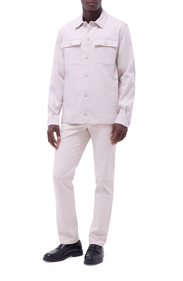 Bugatchi Linen & Cotton Stretch Shirt Jacket, Alternate, color, 