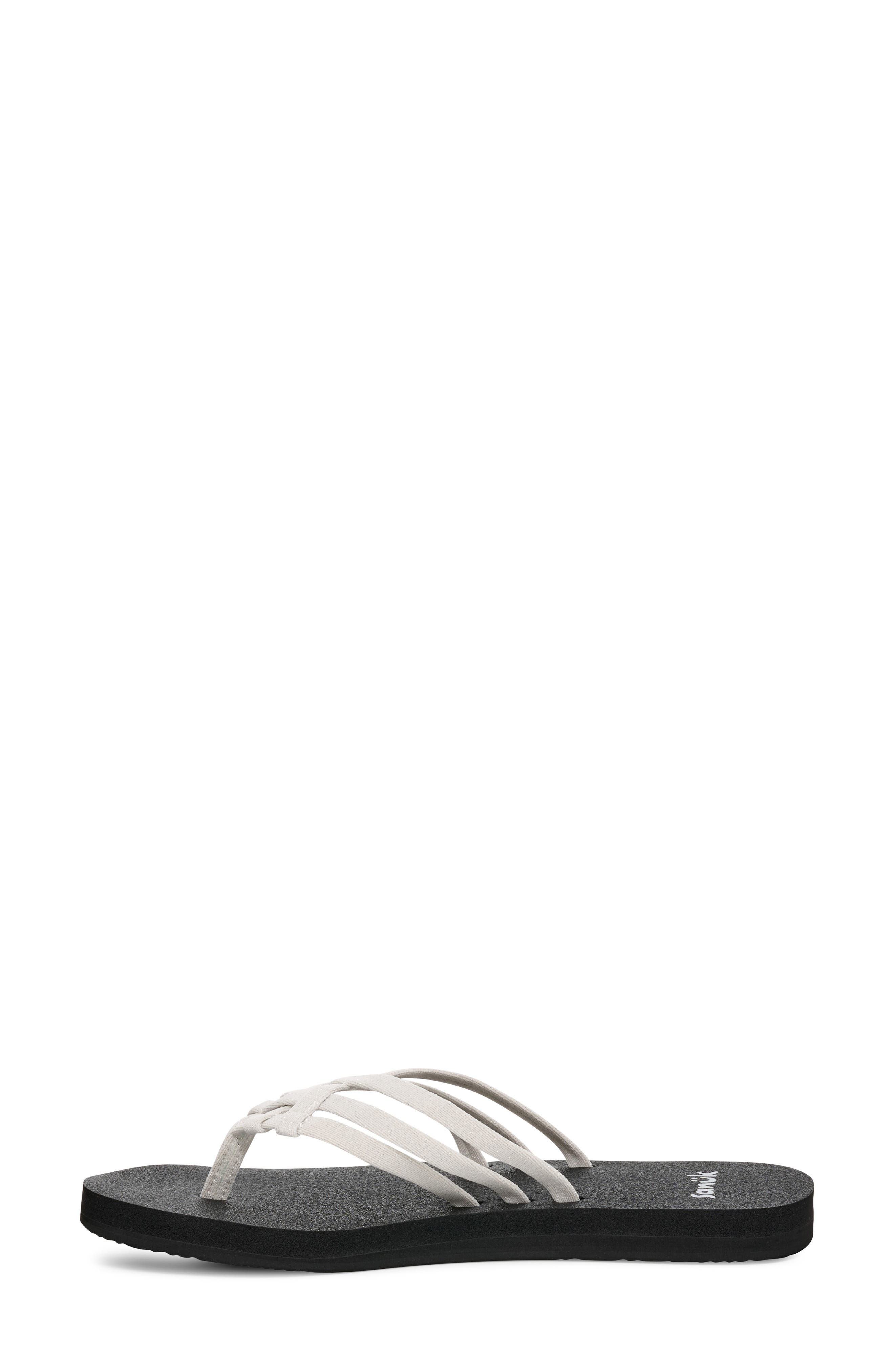 Sanuk Yoga Sandy II Flip Flop, Alternate, color, Silver