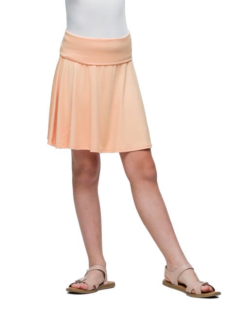 Foldover Waist Flared Knee Length Skirt