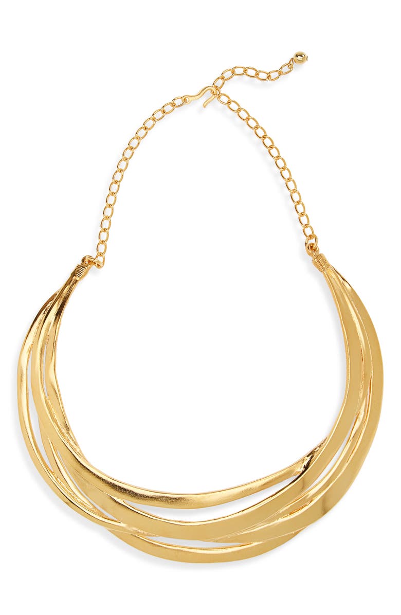Kenneth Jay Lane Cutout Collar Necklace, Main, color, Gold