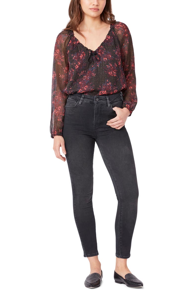 PAIGE Margot High Waist Ankle Skinny Jeans, Alternate, color, Moonlitblk