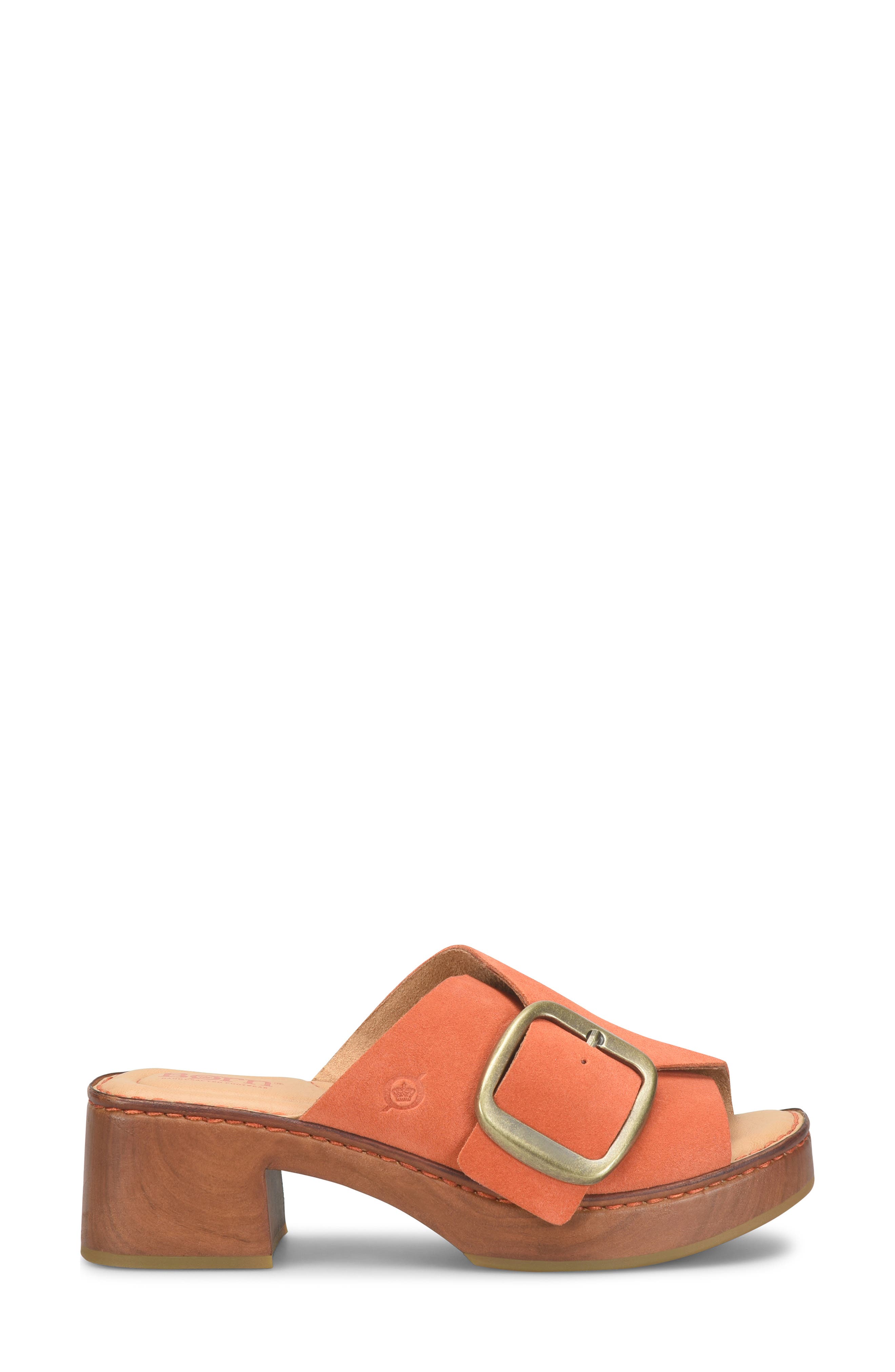 Bangle Platform Slide Sandal, Alternate, color, ORANGE SUEDE