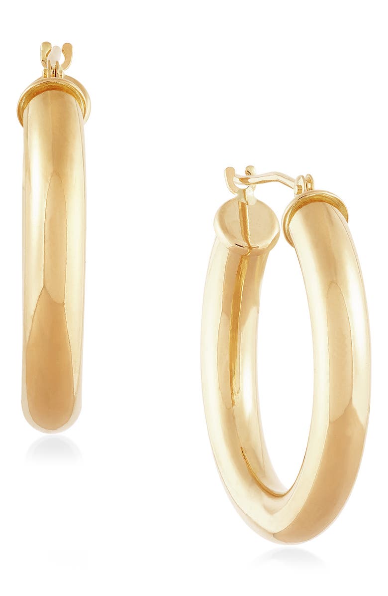 Frankie & Zoe 14K Yellow Gold Tube Hoop Earrings, Main, color, Yellow Gold