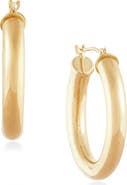 Frankie & Zoe 14K Yellow Gold Tube Hoop Earrings