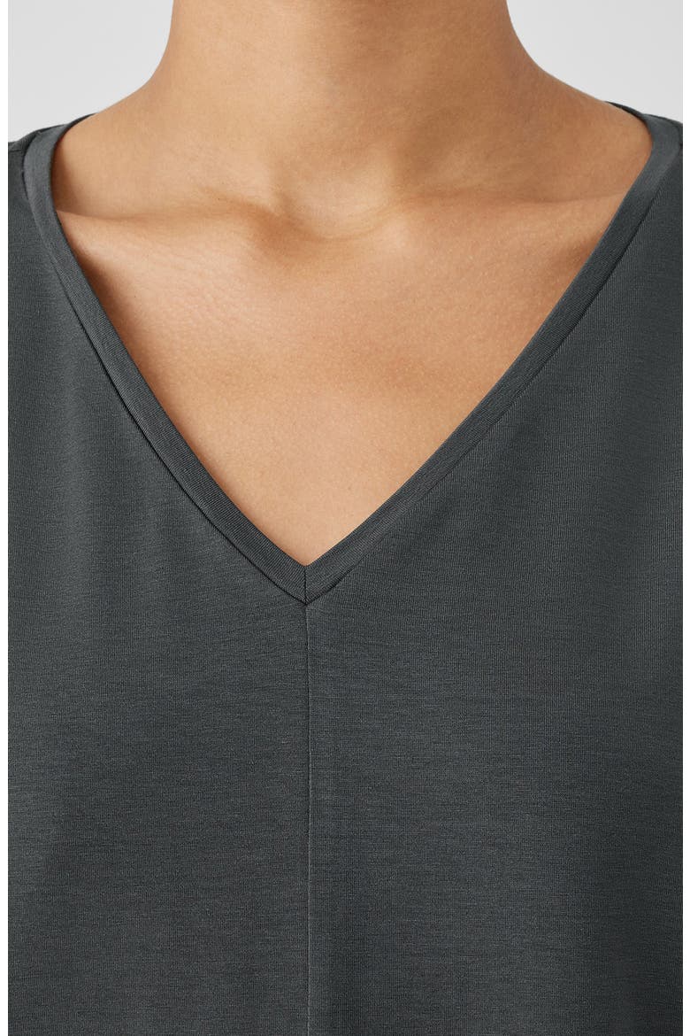 V-Neck Three-Quarter Sleeve Top, Alternate, color, GROVE