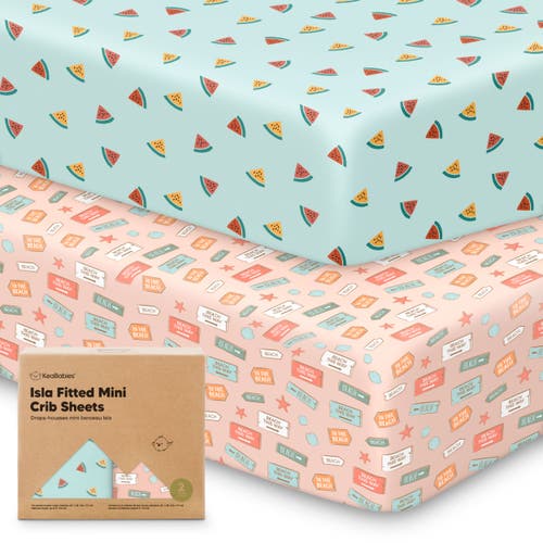 Keababies Isla Fitted Mini Crib Sheets In Beach Day