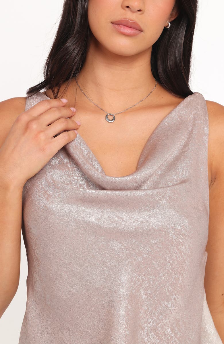 Petal & Pup Vita Metallic Cowl Neck Tank, Alternate, color, Champagne