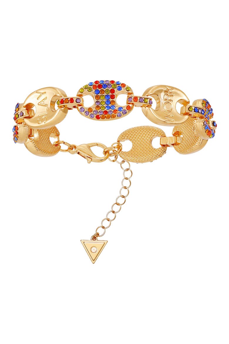 Crystal Mariner Chain Bracelet, Alternate, color, GOLD TONE
