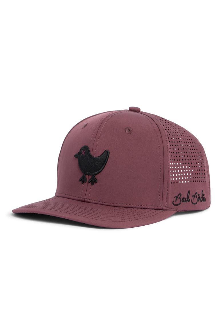 Birdie Ventilated Snapback Ball Cap, Main, color, PLUM WINE