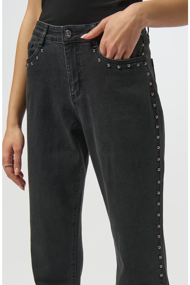 Studded Mid Rise Straight Leg Jeans, Alternate, color, CHARCOAL GREY