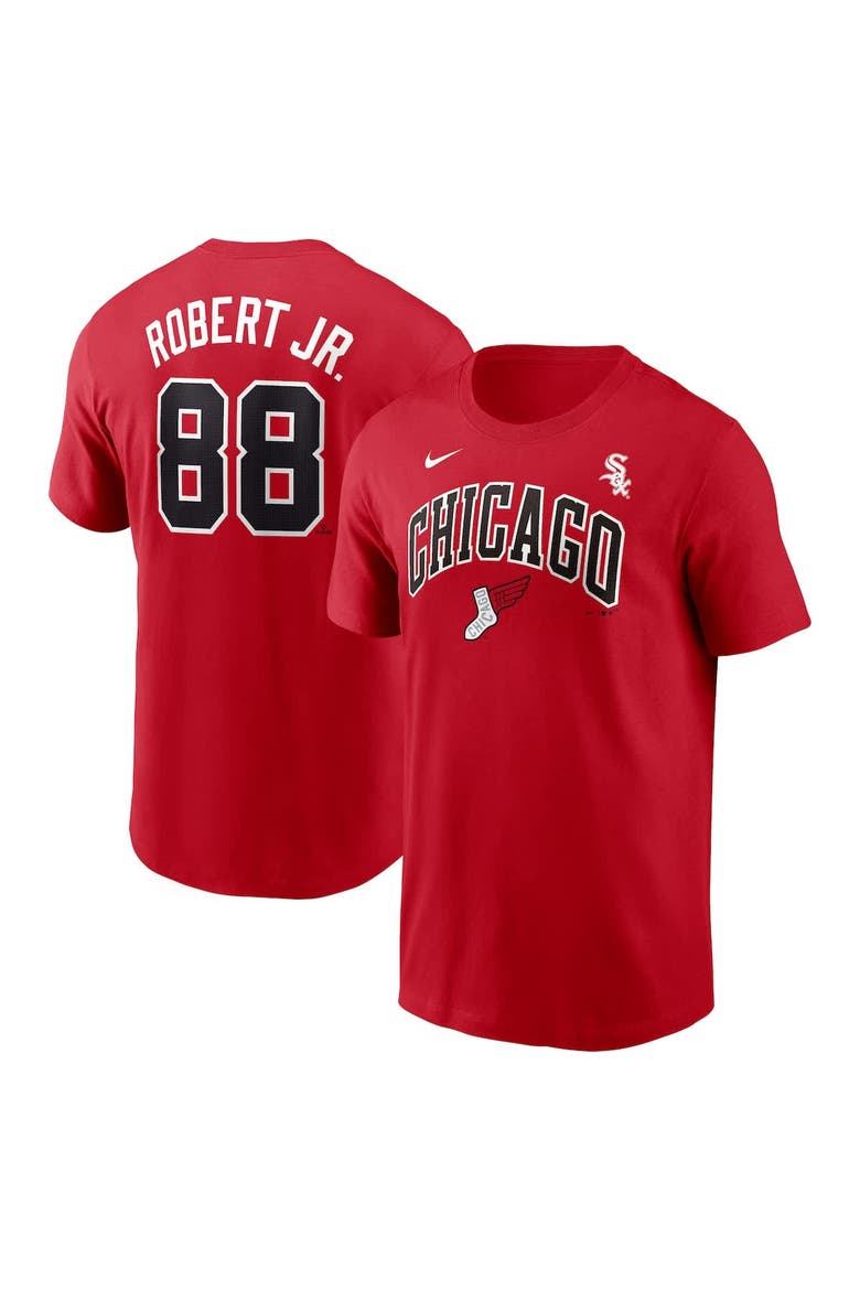 Men's Nike Luis Robert Jr. Red Chicago White Sox 2025 City Connect Fuse Name & Number T-Shirt, Alternate, color, Red