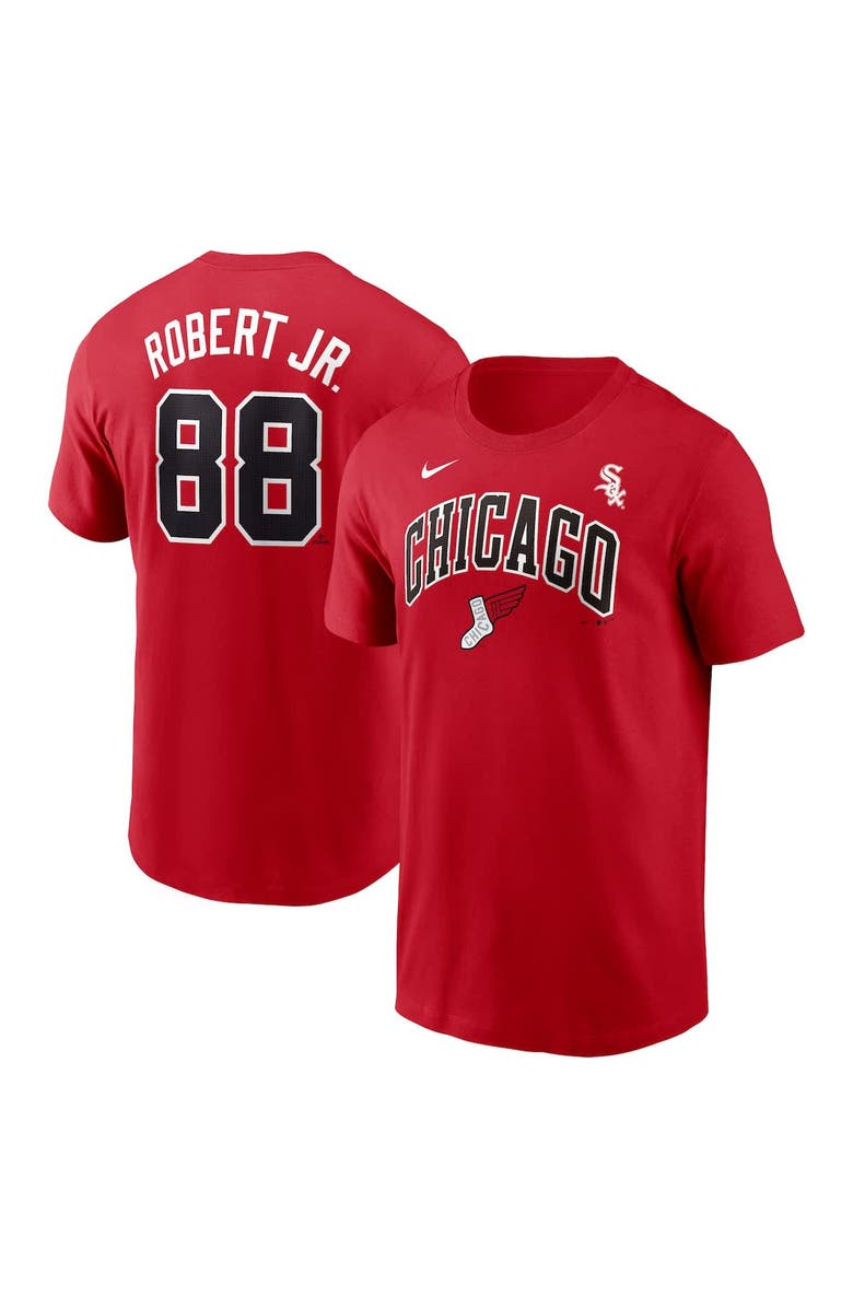 Nike Men's Nike Luis Robert Jr. Red Chicago White Sox 2025 City Connect Fuse Name & Number T-Shirt, Alternate, color, Red