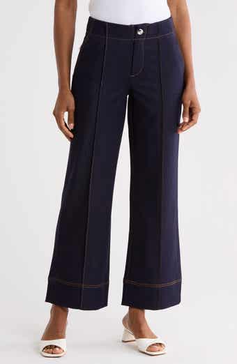 Pintuck Wide Leg Jeans