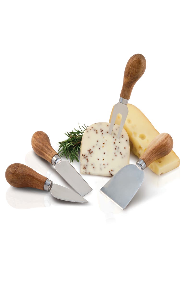 Gourmet Cheese Knives Set of 4, Alternate, color, Wood