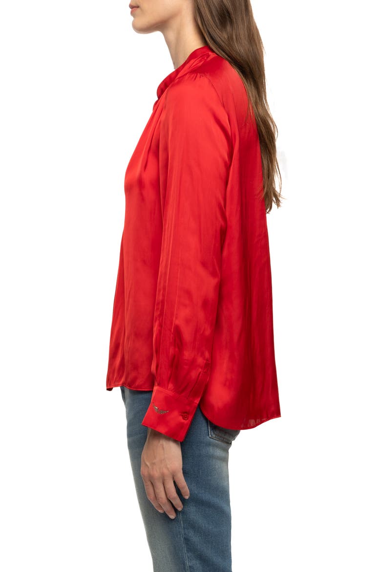 Tink Satin Blouse, Alternate, color, LOVE