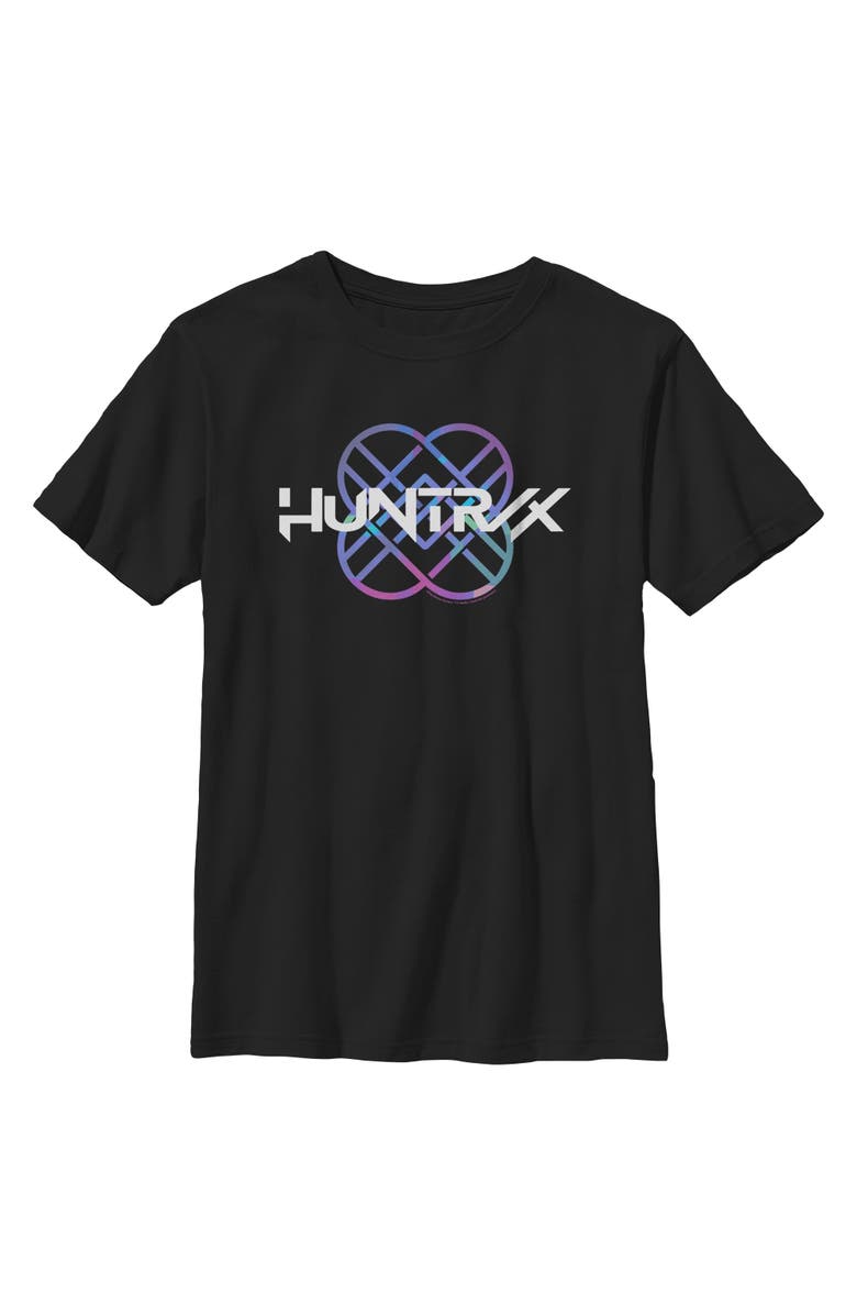 KPop Demon Hunters Boy's KPop Demon Hunters Huntrix Holographic Logo Graphic T-Shirt, Main, color, Black