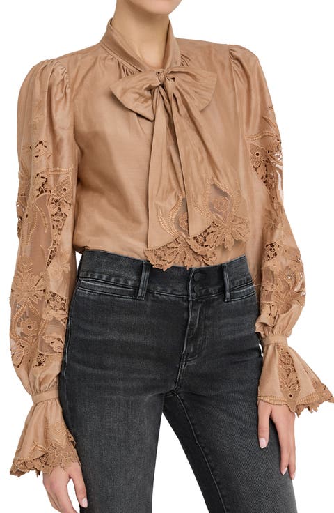 Valerie Embroidered Cotton & Silk Shirt