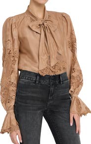 KOBI HALPERIN Valerie Embroidered Cotton & Silk Shirt