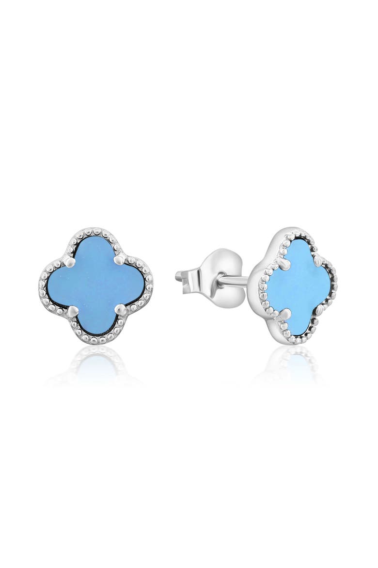 Turquoise Studs Earrings 3pk Set, Alternate, color, Silver
