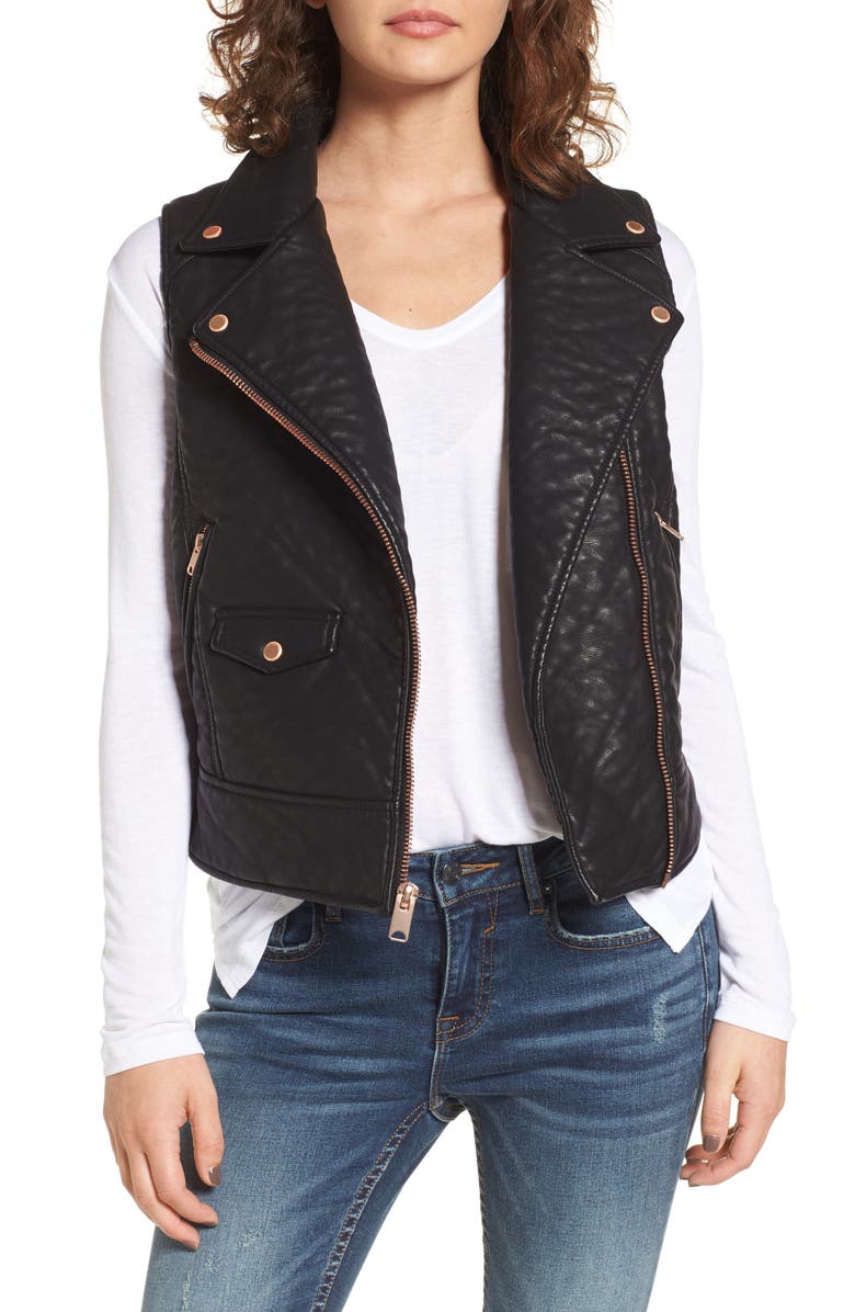 Marc New York Andrew Marc Billie Faux Leather Vest, Main, color,