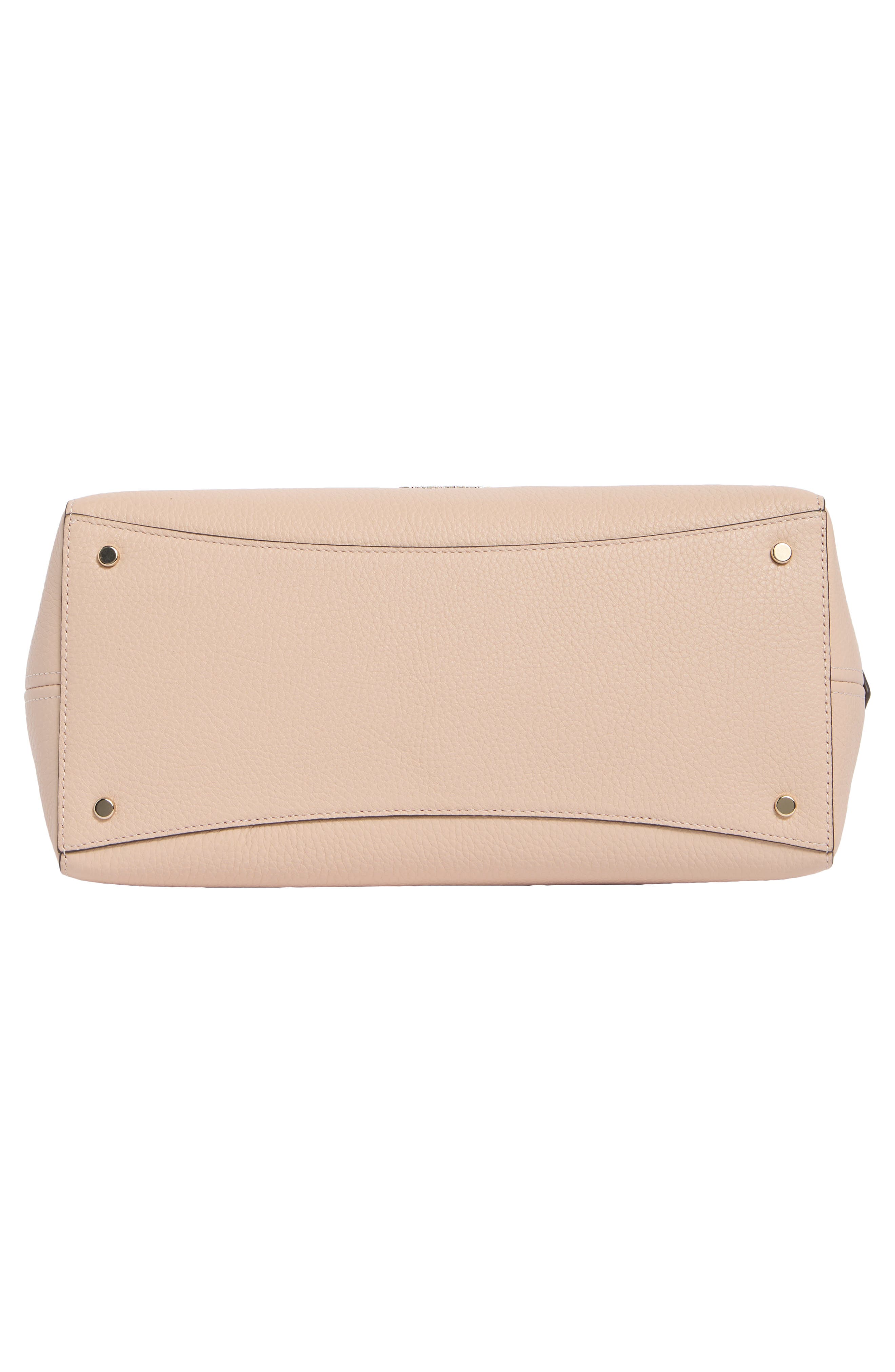 medium pebble leather satchel, Alternate, color, HAY