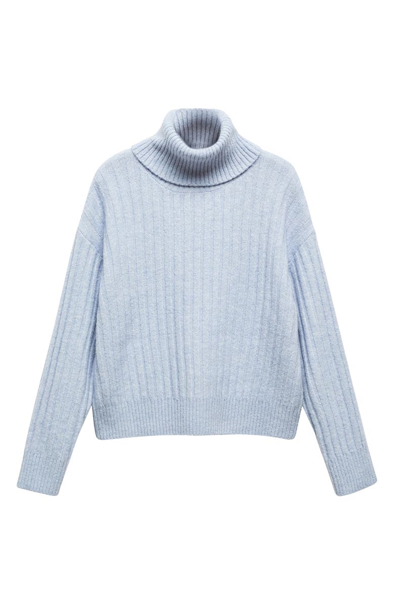 MANGO Rib Turtleneck Sweater, Alternate, color, 