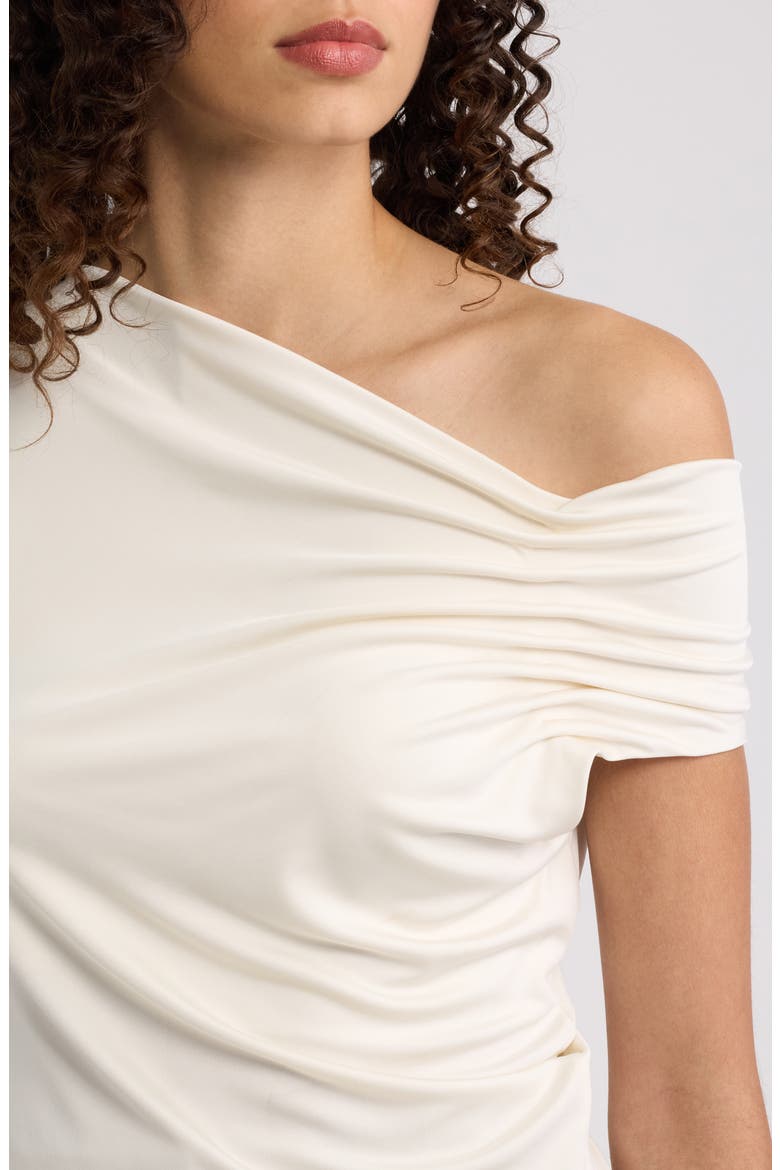 Ejoia Ruched Asymmetric Top, Alternate, color, SOFT CREAM