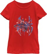 Marvel: Spider-Man Girl's Marvel Spider-Man Patriotic Spider Logo Graphic T-Shirt