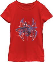Marvel: Spider-Man Girls Marvel Patriotic Spider Logo T Shirt