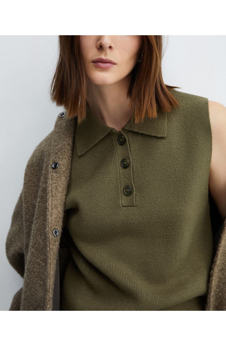 MANGO Button Placket Sweater Vest, Alternate, color,