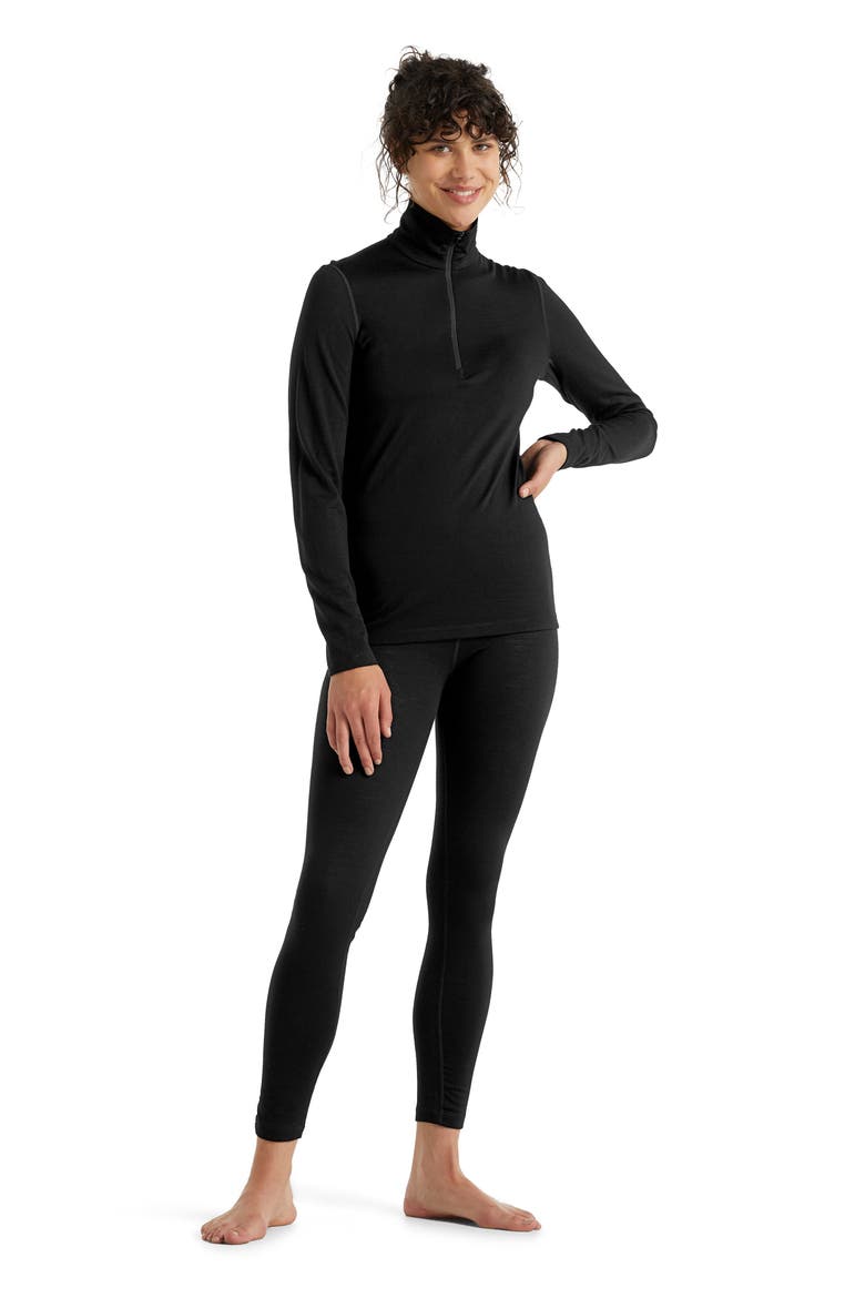 200 Oasis Merino Wool Half Zip Pullover, Alternate, color, BLACK