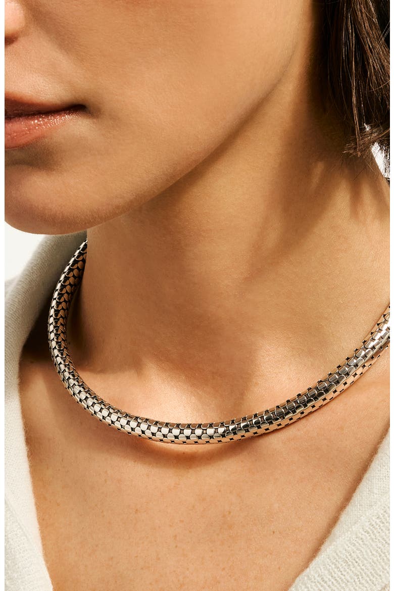 Dot Coil Choker Necklace, Alternate, color, SILVER