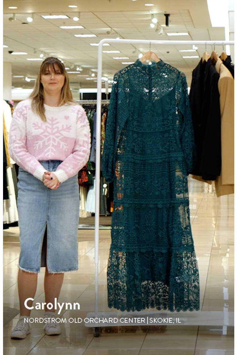Long Sleeve Guipure Lace Maxi Dress video