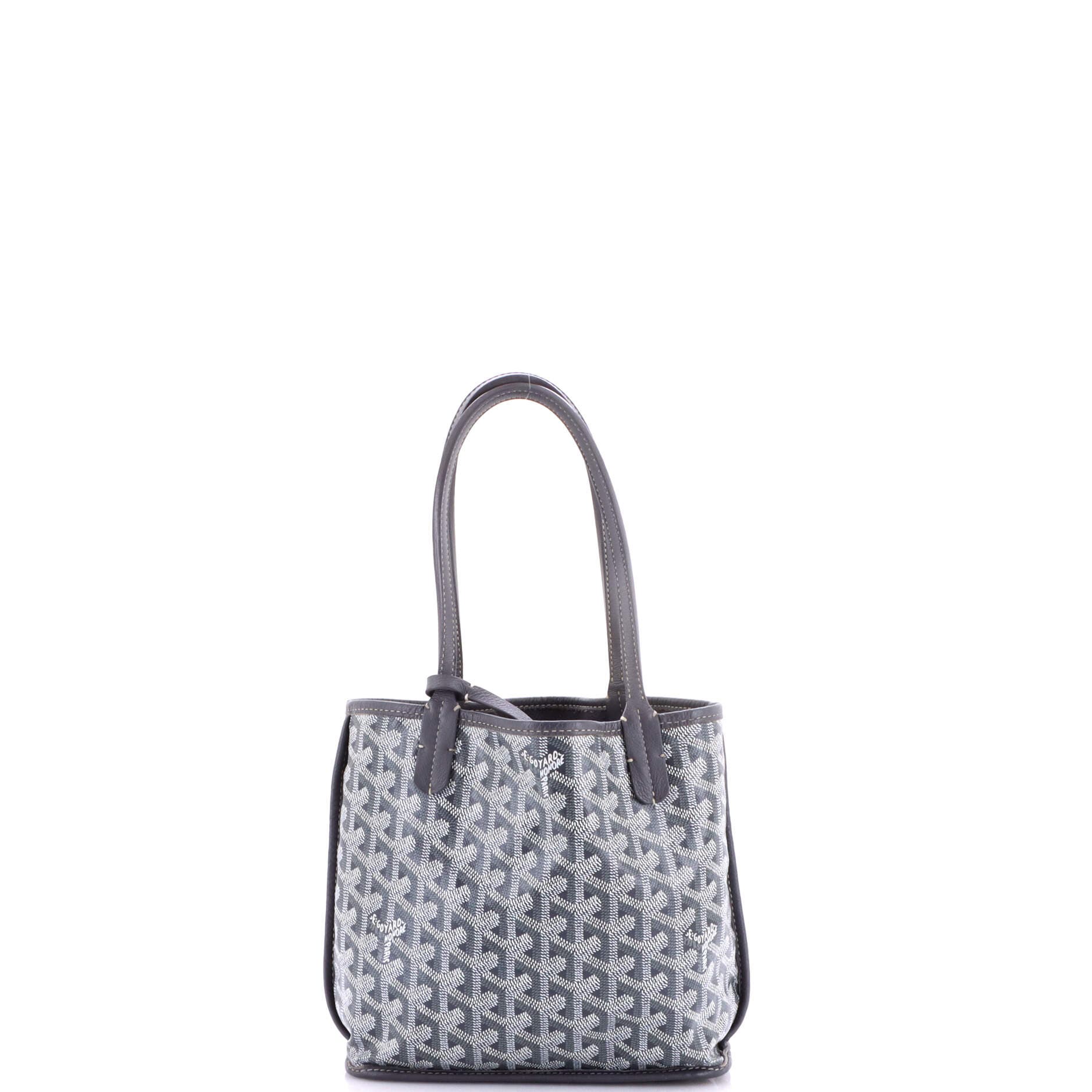 Pre-Owned Goyard Anjou Reversible Tote Coated Canvas Mini, Alternate, color, Gray