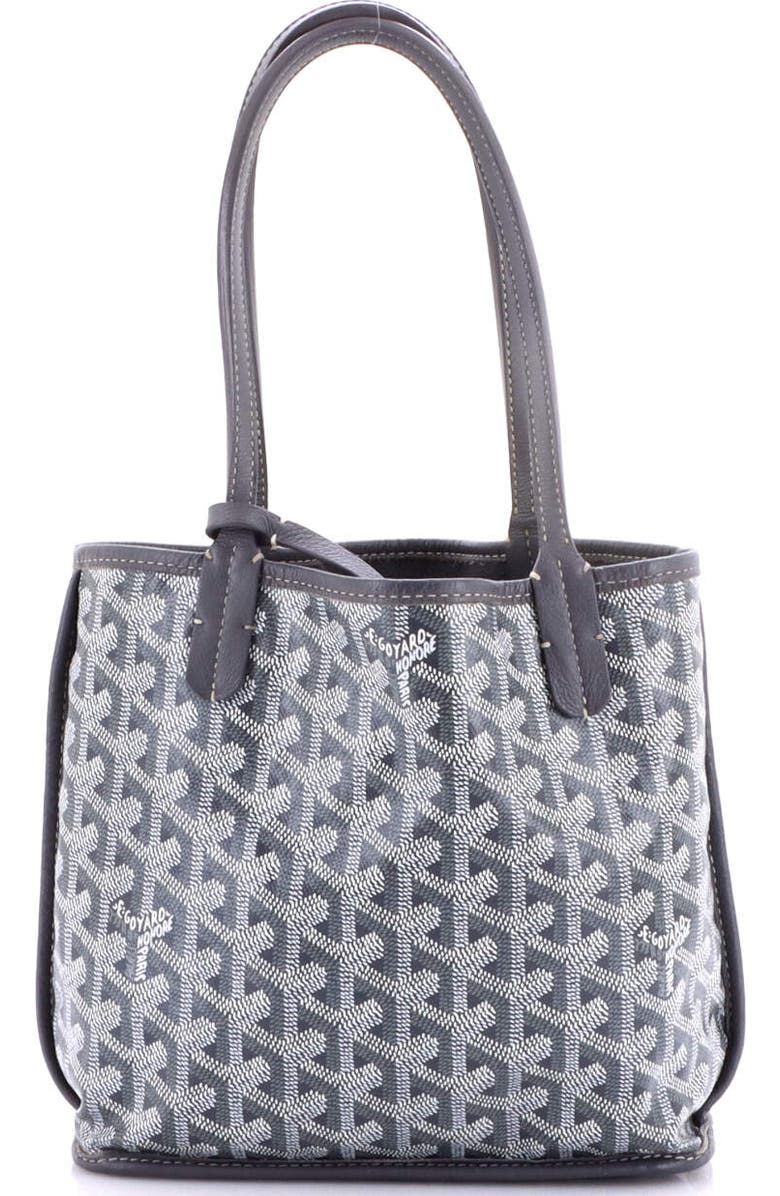 Pre-Owned Goyard Anjou Reversible Tote Coated Canvas Mini, Alternate, color, Gray