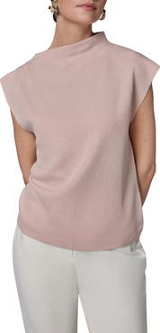 Donna Karan New York Shimmer Asymmetric Mock Neck Sweater