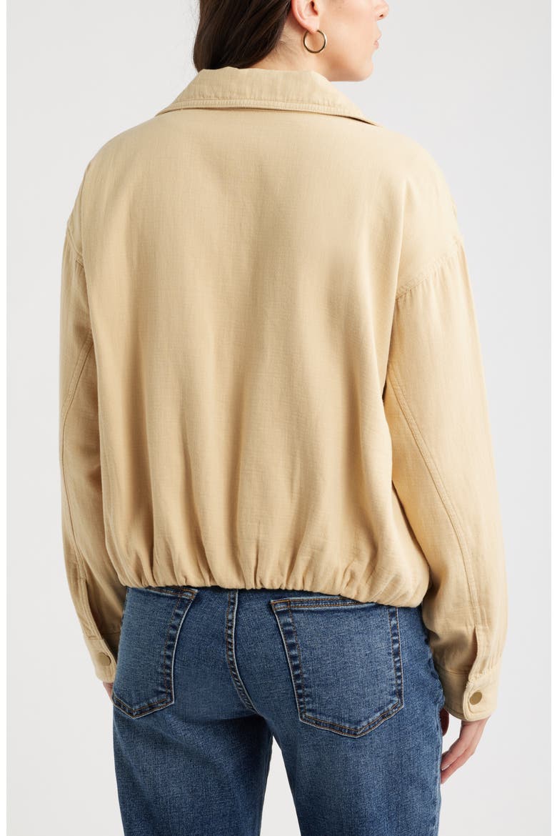 Bubble Hem Cotton Twill Jacket, Alternate, color, TAN SHORE