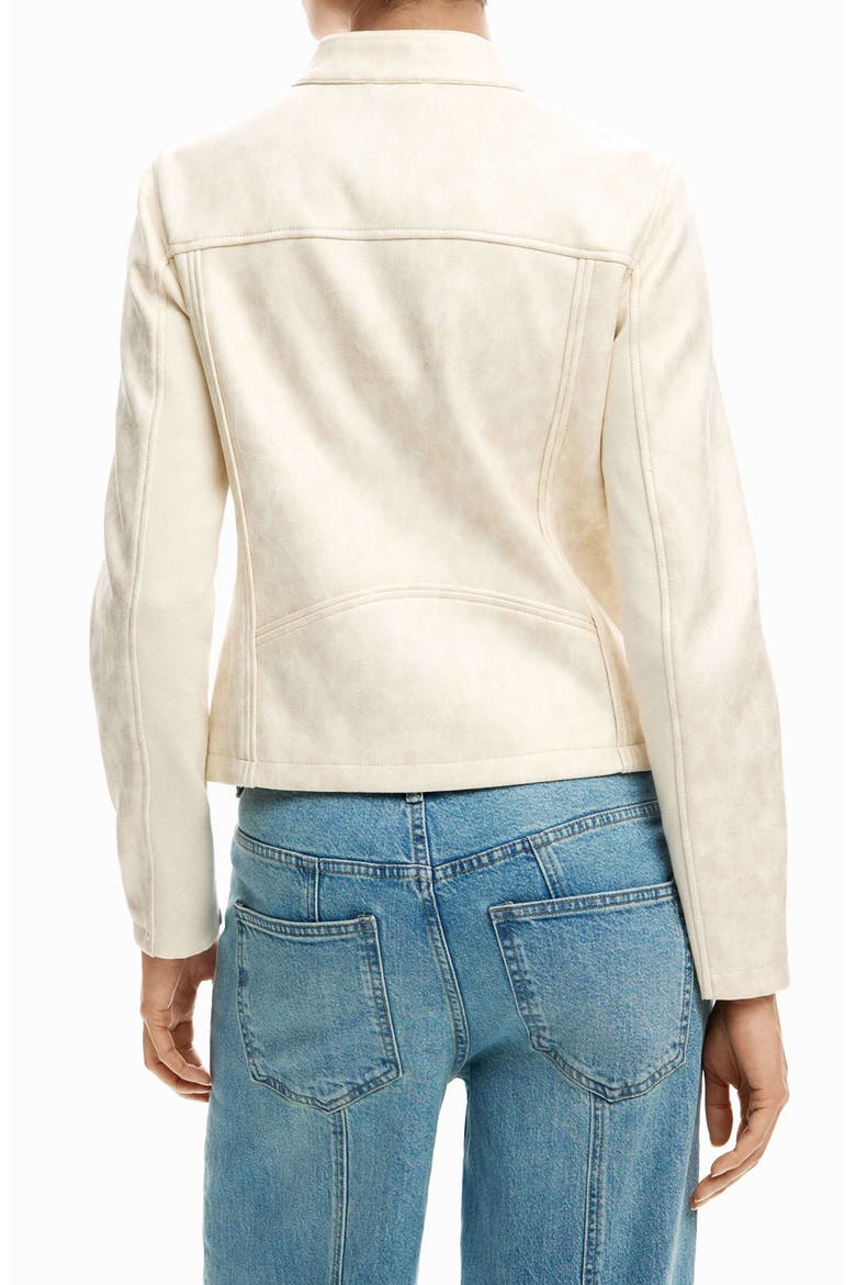 Faux Leather Jacket, Alternate, color, WHITE