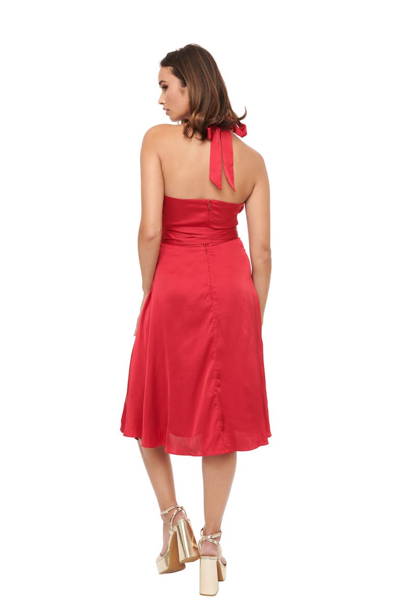 Unique Vintage Halter Swing Dress, Alternate, color, Red