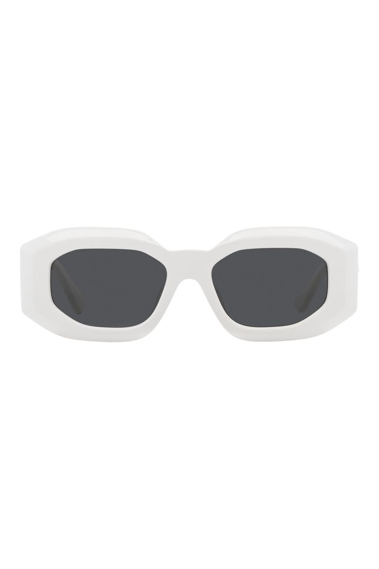 53mm Rectangular Sunglasses, Main, color, WHITE