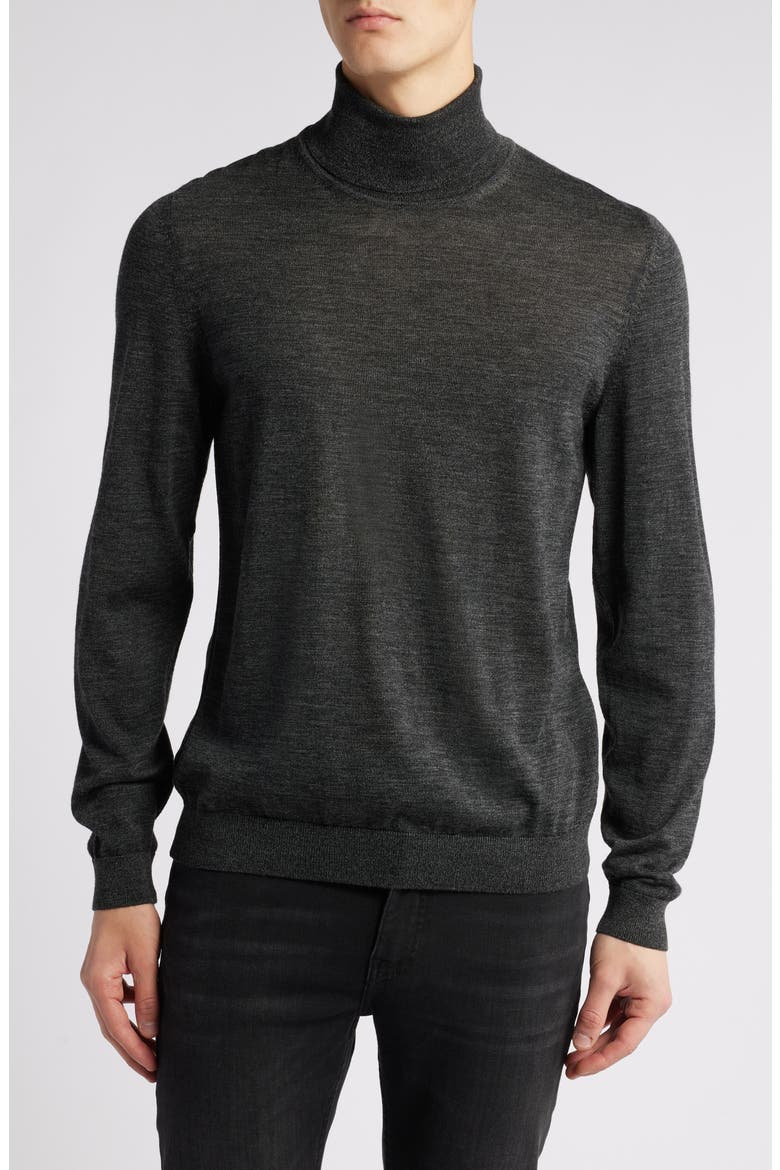 Musso Virgin Wool Turtleneck Sweater, Main, color, BLACK