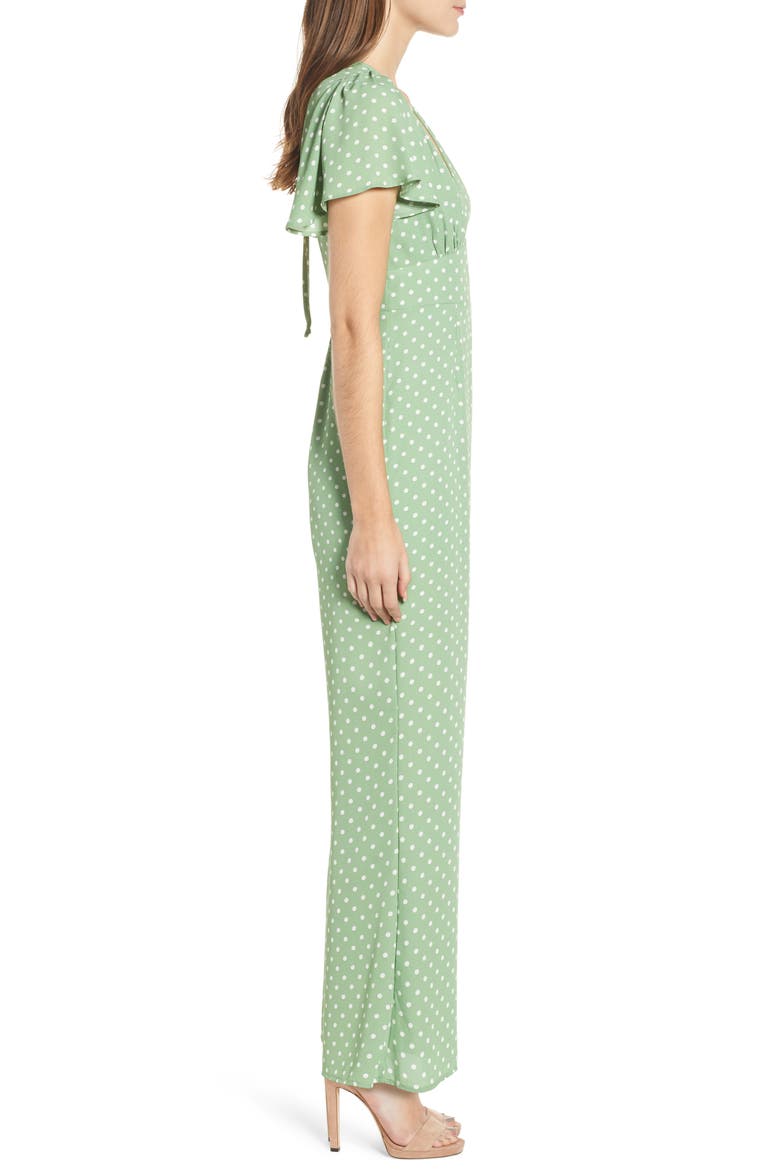 Polka Dot Jumpsuit, Alternate, color, MOSS