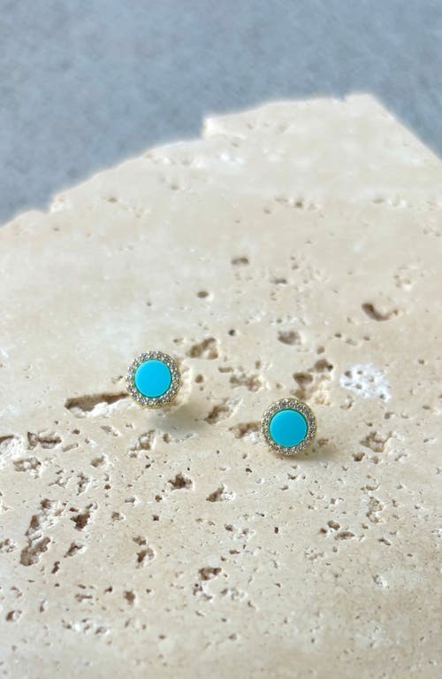Adornia Cubic Zirconia & Turquoise Stud Earrings