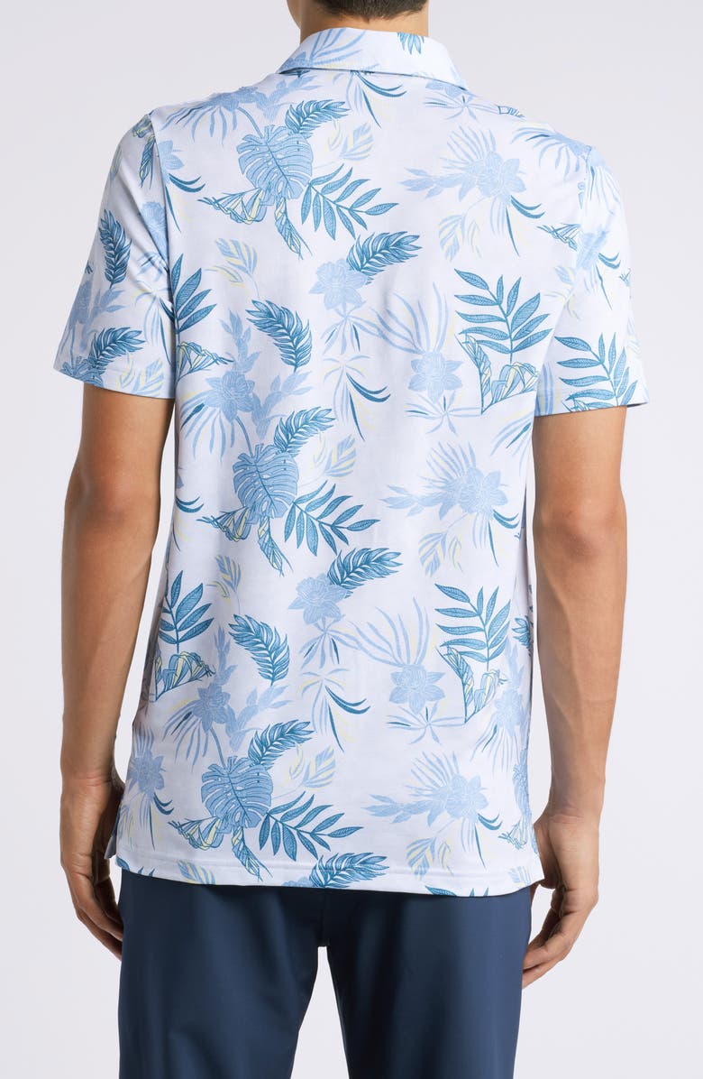 TravisMathew Featherweight Island Floral Polo, Alternate, color, Heather Light Grey/Blue