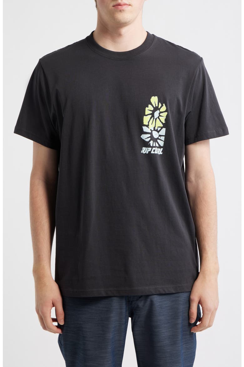 Liquid Trips Flower Graphic T-Shirt, Main, color, WASHED BLACK