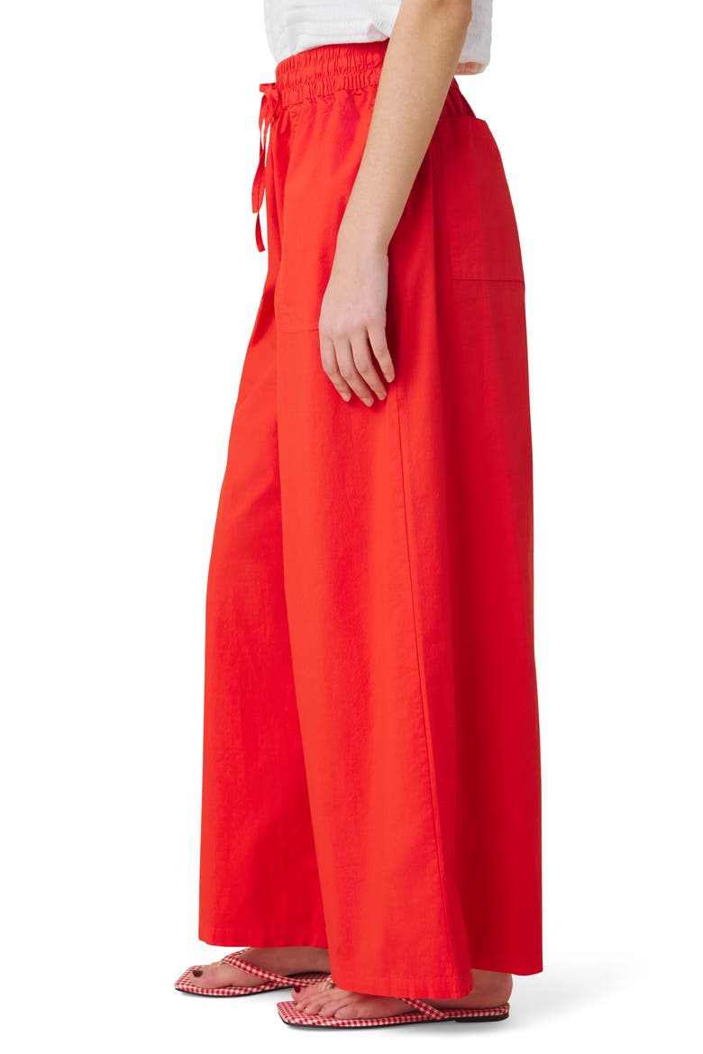 Mallory Wide Leg Poplin Pants, Alternate, color, FIREWORK RED
