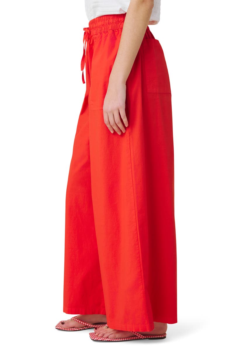Splendid Mallory Wide Leg Poplin Pants, Alternate, color, Firework Red